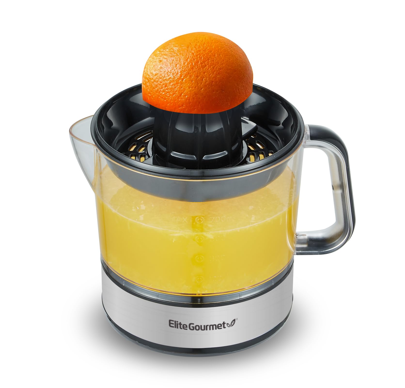 Elite Gourmet ETS623 BPA-Free Compact Electric Citrus Juicer, Large Volume Oranges Lemons Limes Grapefruits, Pulp Contro