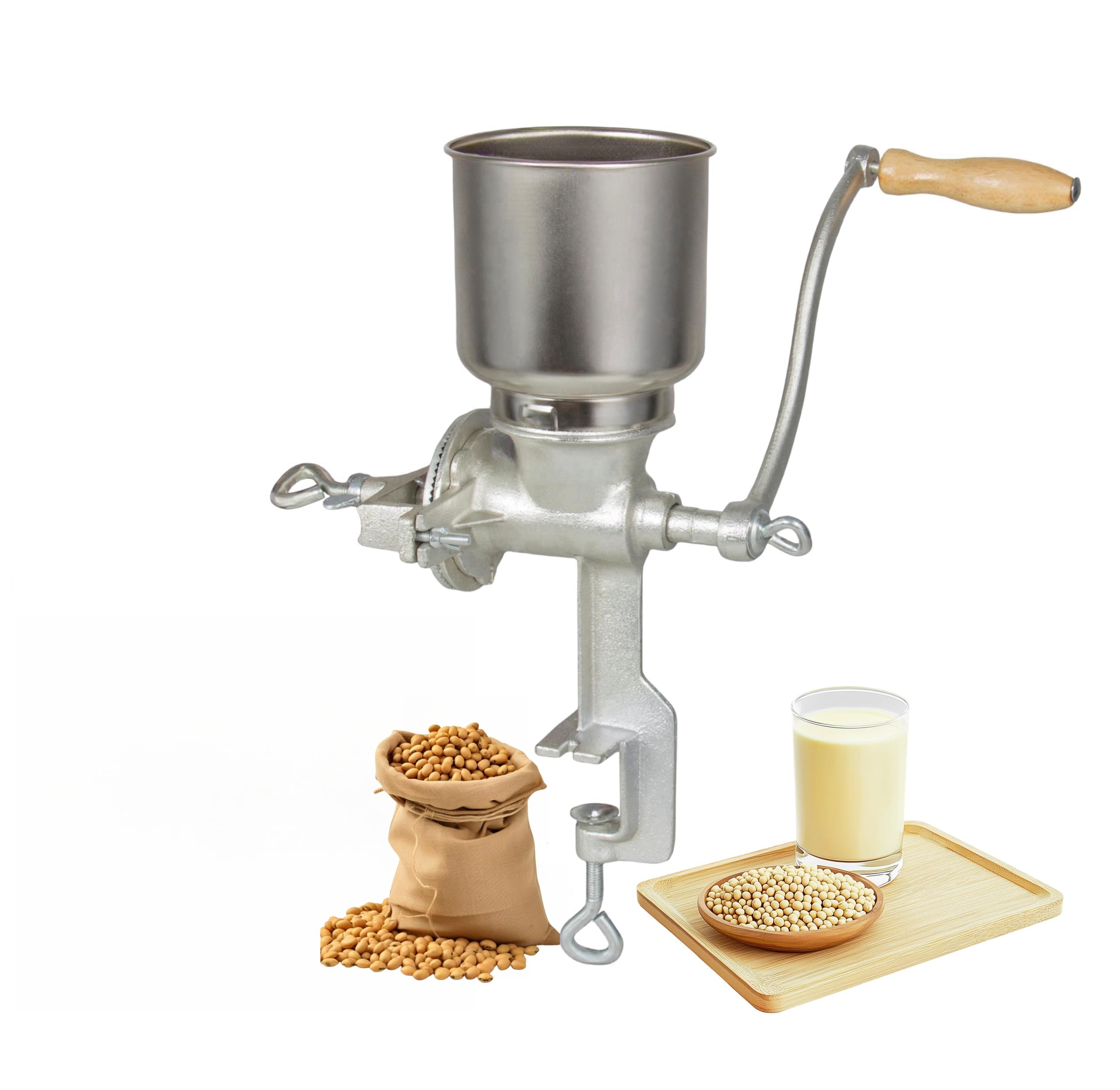 Heavy Duty Cast Iron Manual Grain Mill & Coffee Grinder - Dry/Wet Grinding for Wheat, Corn (XXL)
| Heavy Duty Cast Iron