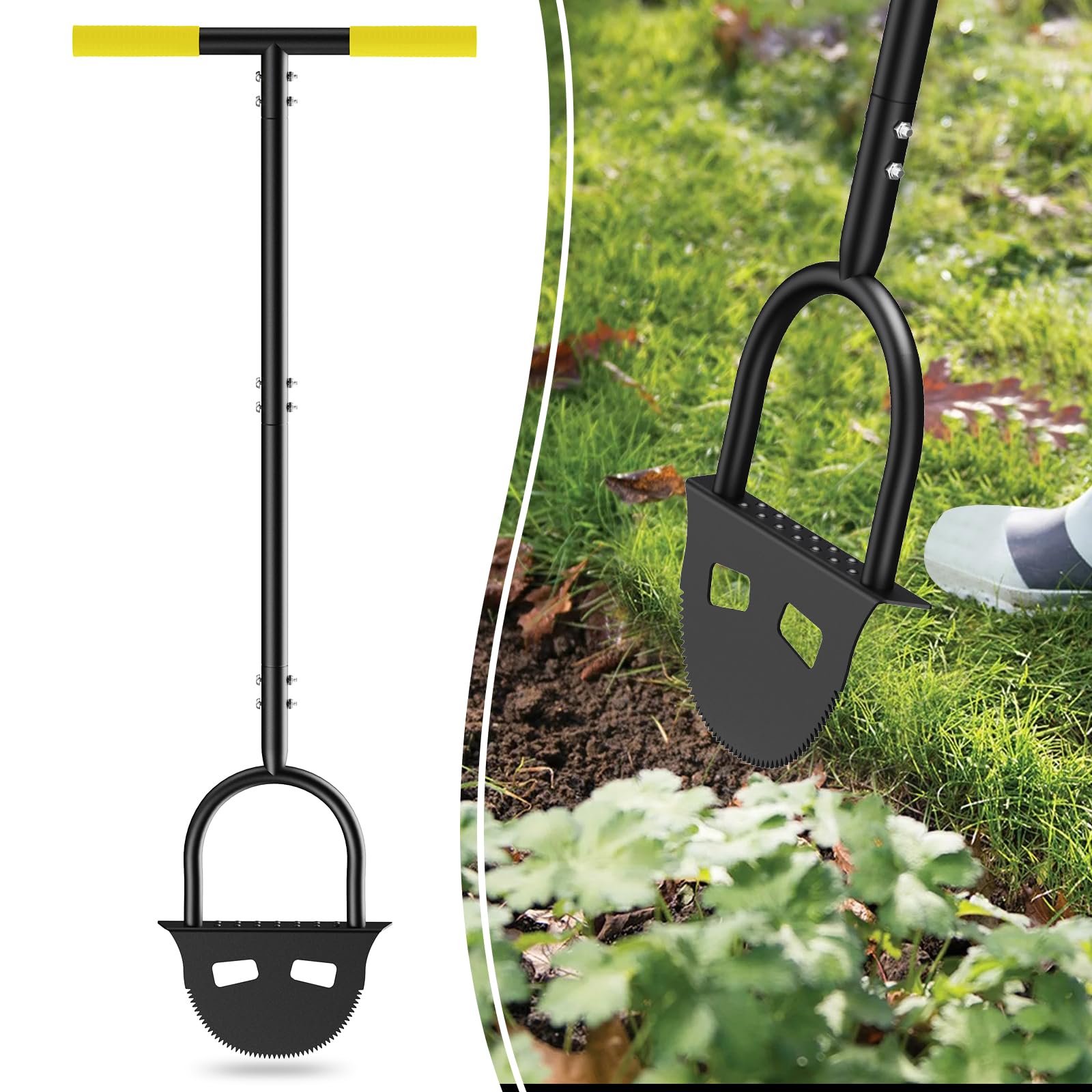 Manual Lawn Edger Tool for Trimming Lawn Lines at The Edge of a Driveway
4|1 Inch Half Moon Manual Lawn Edger for Edge T
