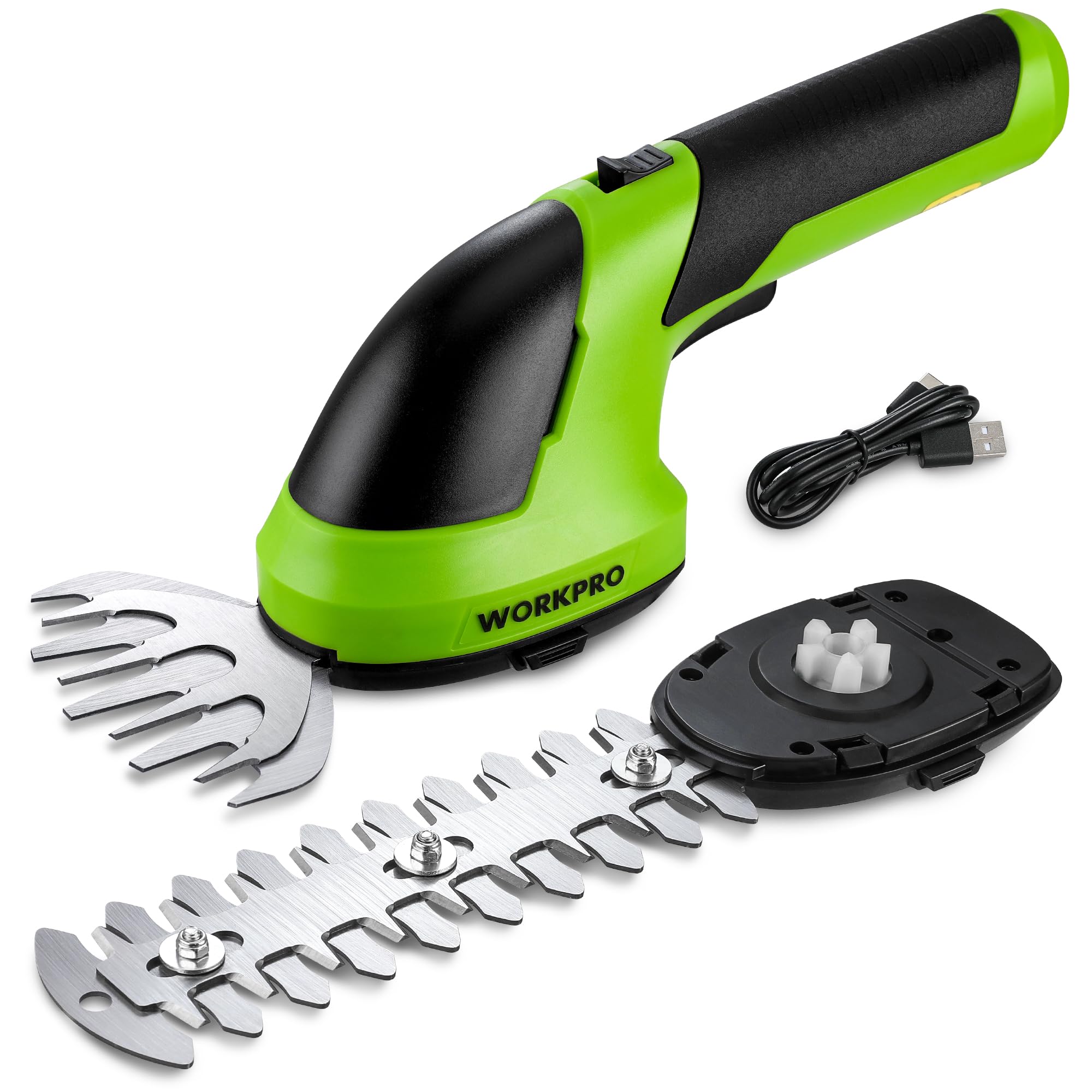 WORKPRO 2 in 1 Cordless Grass Shear & Shrubbery Trimmer - Outdoor Use - Gardeners & DIY Enthusiasts - Rechargeable Batte