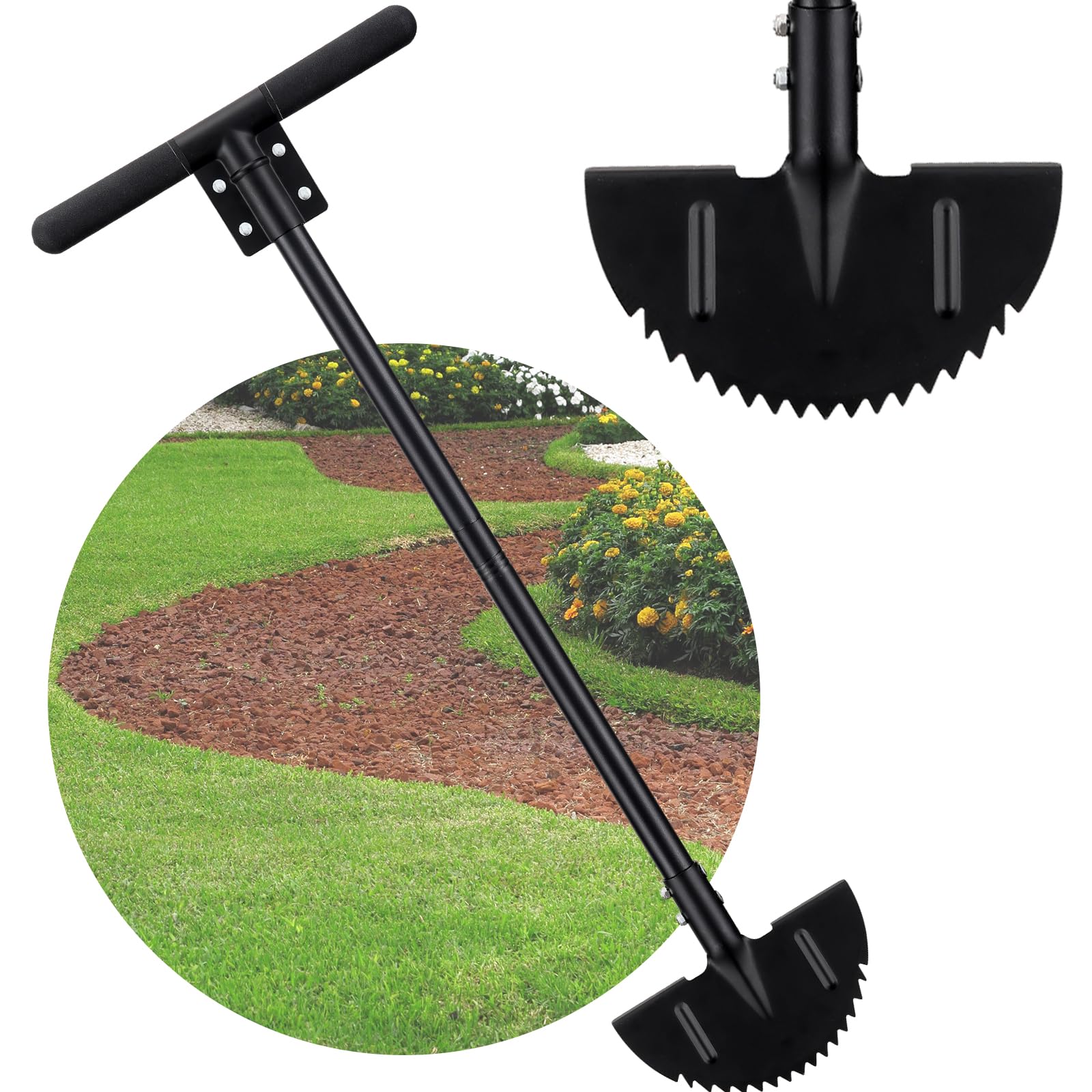 Manual Half Moon Edger Tool for Landscaping and Gardening
Step Stand Up Edging Tool with Sharp Blade for Turf and Sidewa